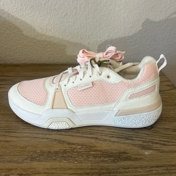NWT Olukai women’s Anau pickleball sneakers rose dust pink bright white size 8.5 - Picture 6 of 12
